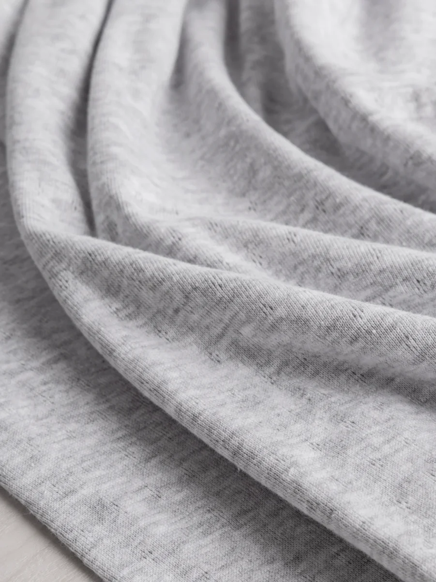 Pointelle Jersey Knit - Heather Grey – Image 2