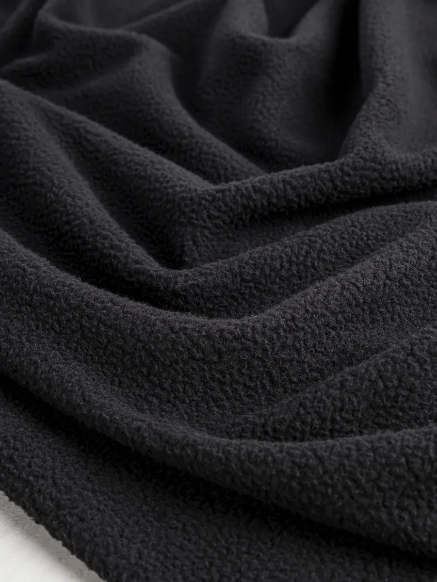 Polartec Thermal Pro Sherpa Deadstock  - Black - Swatch – Image 2