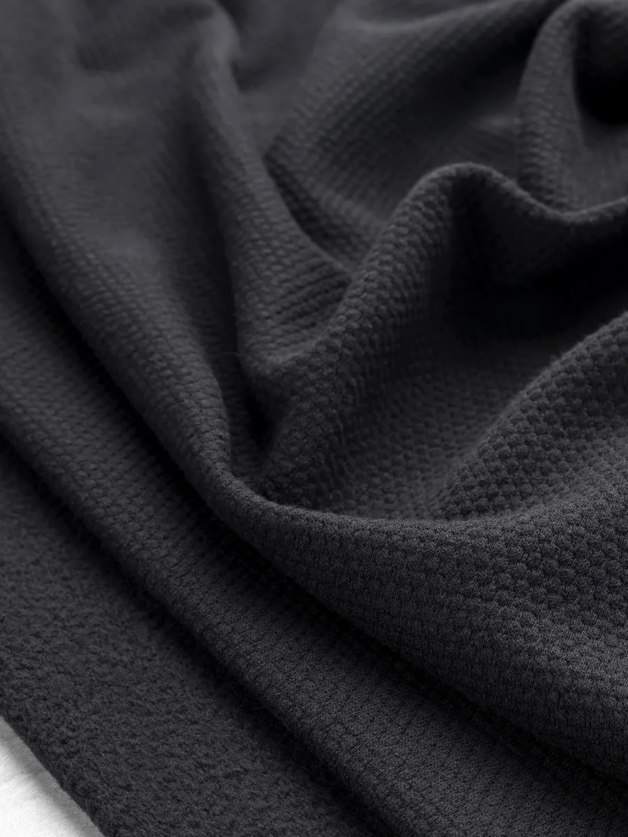 Popcorn Textured Fleece Deadstock - Black – Image 3