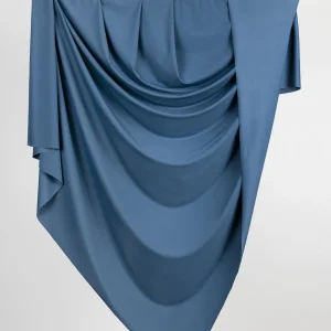 Recycled Nylon Spandex Swimwear Fabric - Stormy Blue - Swatch