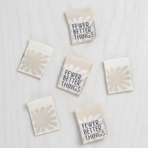 Core Fabrics Sewing Labels: 6 pack - Fewer Better Things