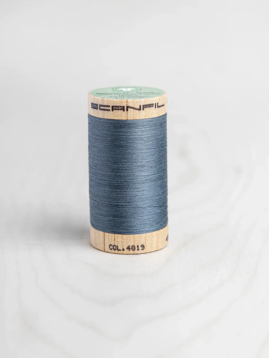 Scanfil Organic Cotton 50wt Thread 500 yards - Aegean Blue 4819 – Image 2