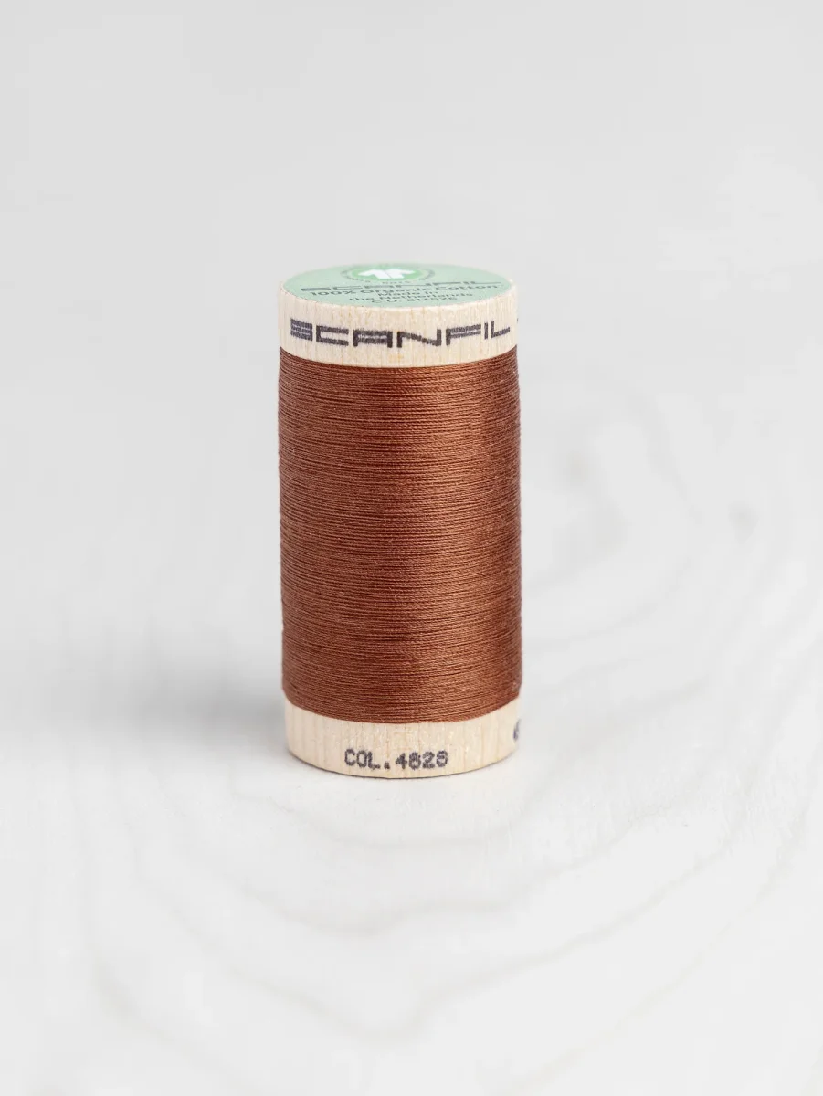 Scanfil Organic Cotton 50wt Thread 500 yards - Baked Clay 4828