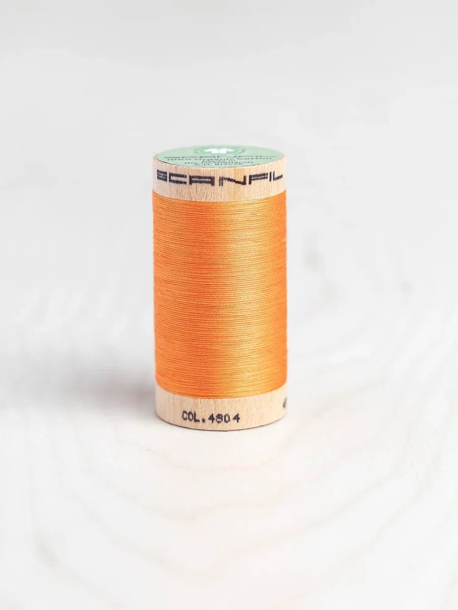 Scanfil Organic Cotton 50wt Thread 500 yards - Blazing Orange 4804 – Image 2
