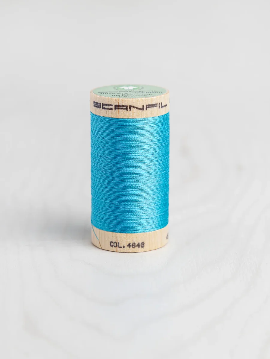 Scanfil Organic Cotton 50wt Thread 500 yards - Blue Atoll 4848