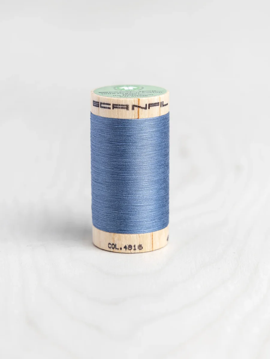 Scanfil Organic Cotton 50wt Thread 500 yards - Blue Shadow 4816