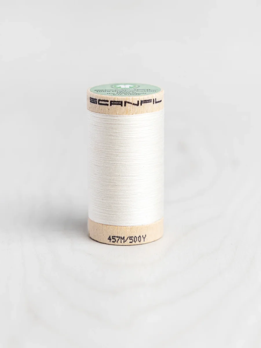 Scanfil Organic Cotton 50wt Thread 500 yards - Coconut Milk 4801 – Image 2