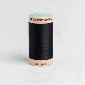 Scanfil Organic Cotton 50wt Thread 500 yards - Jet Black 4808