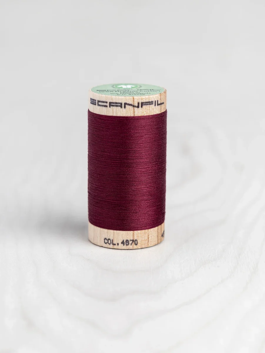Scanfil Organic Cotton 50wt Thread 500 yards - Rhubarb 4870
