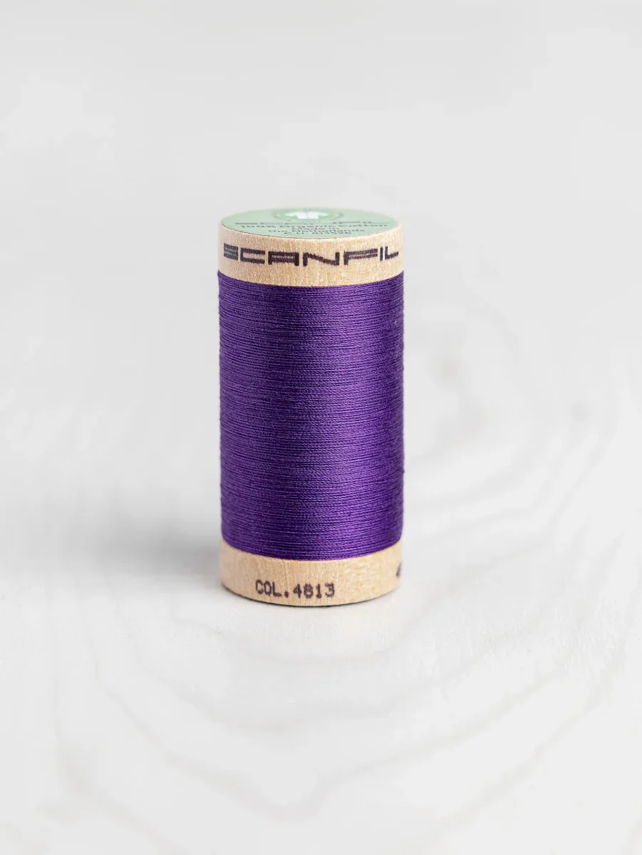 Scanfil Organic Cotton 50wt Thread 500 yards - Royal Purple 4813 – Image 2