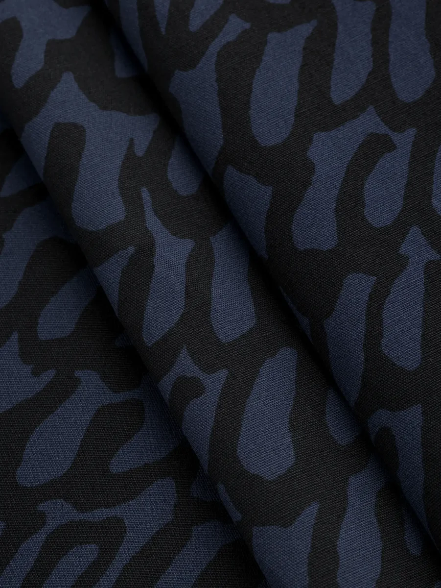Scribble Print Japanese Cotton Lawn - Indigo + Black – Image 3