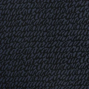Scribble Print Japanese Cotton Lawn - Indigo + Black - Swatch