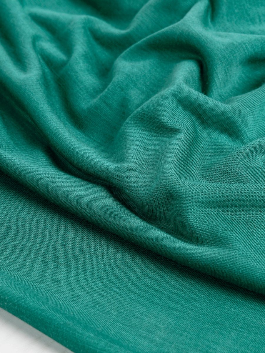 Semi Sheer Viscose Stretch Knit Deadstock - Emerald – Image 2