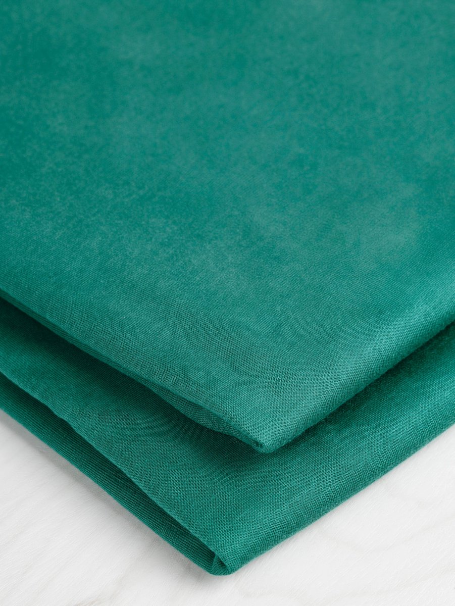 Semi Sheer Viscose Stretch Knit Deadstock - Emerald – Image 4