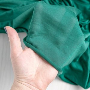 Semi Sheer Viscose Stretch Knit Deadstock - Emerald - Swatch