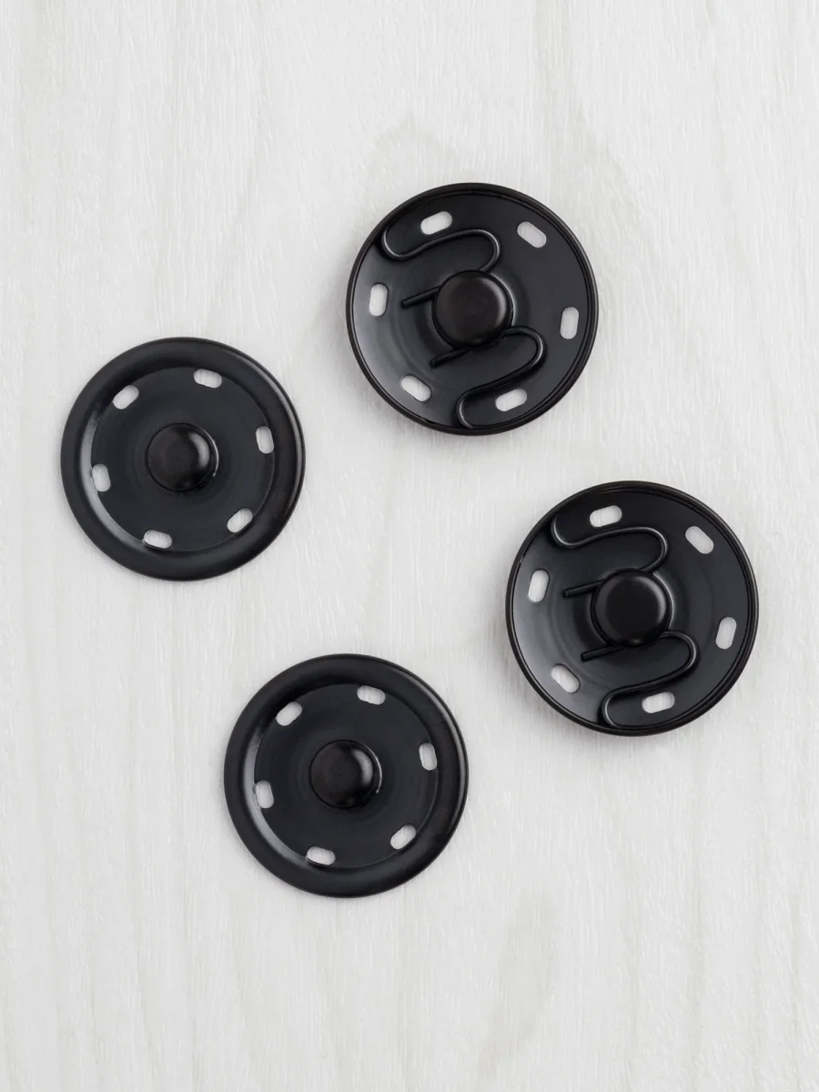 Sew-On Large 30mm Black Snap Buttons - 2 pack – Image 3