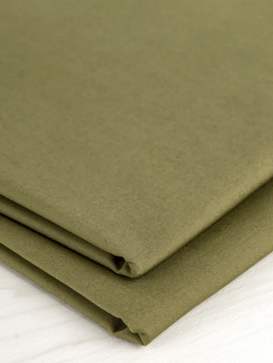 Signature Crisp Cotton Poplin - Olive - Swatch – Image 4