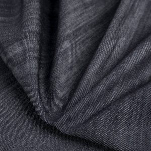 Slight Stretch Striated Midweight Denim Deadstock - Dark Indigo