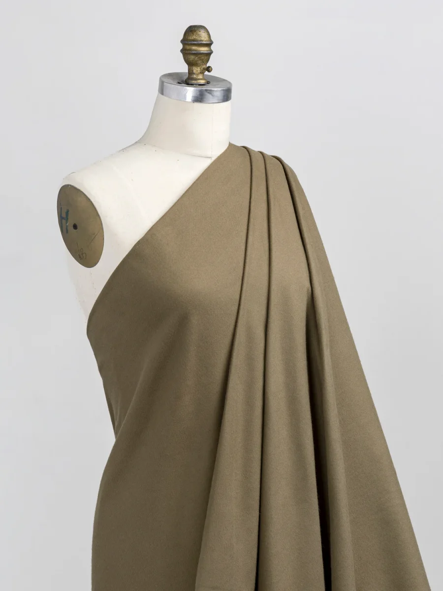 Solid Cotton Flannel Twill - Khaki – Image 3