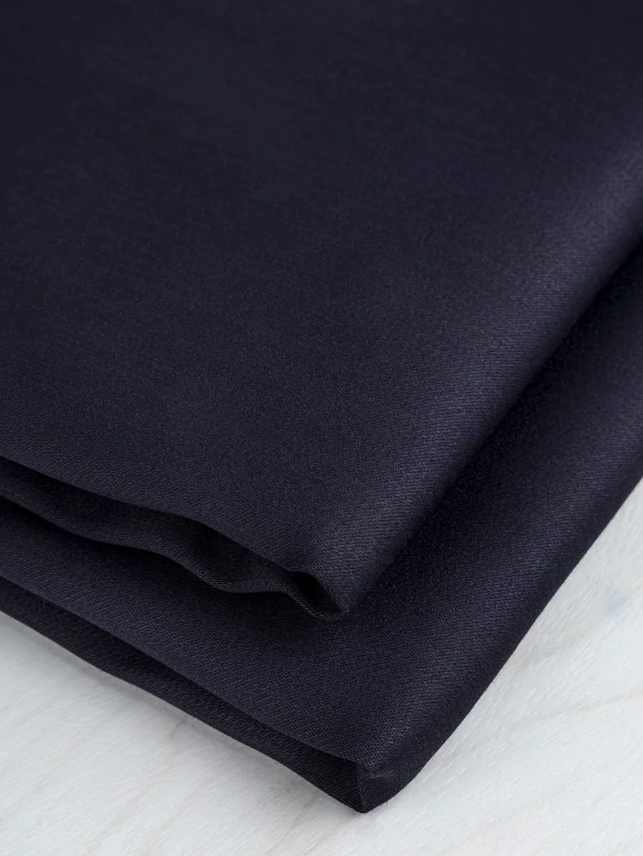 Stretch Cotton Poly Twill Deadstock - Dark Navy – Image 3