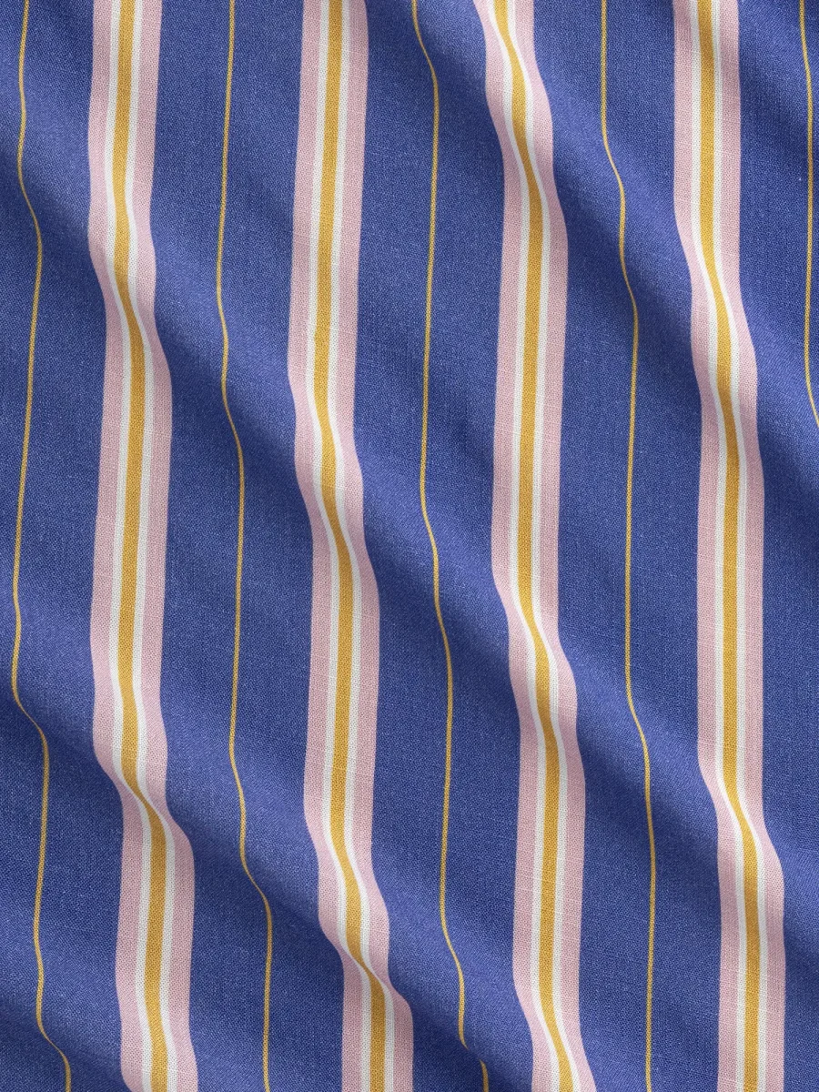 Stripe Textured FSC Viscose - Blue + Yellow + White + Pink - Swatch – Image 3