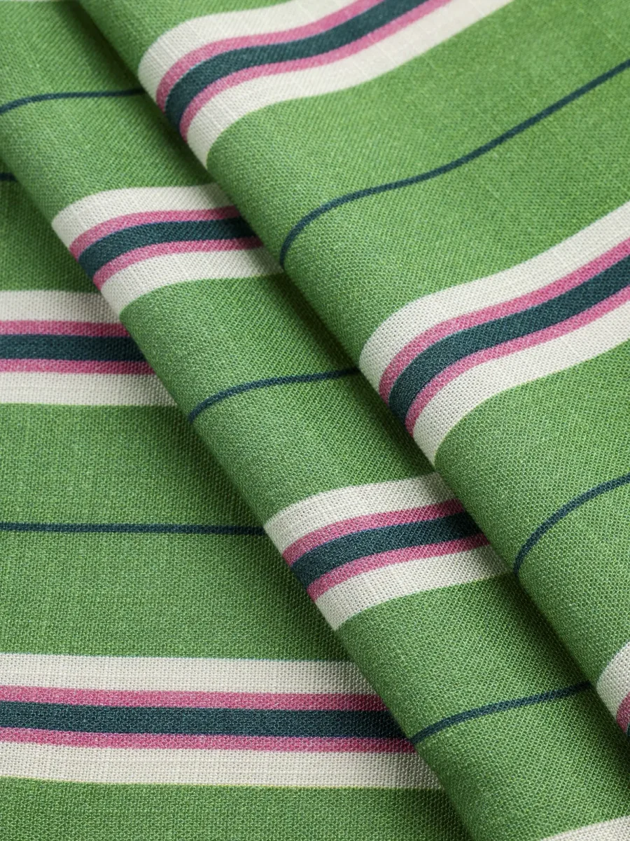 Stripe Textured FSC Viscose - Green + Cream + Pink + Navy – Image 4