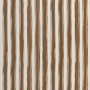 Stripe Viscose Challis - Coffee + Cream + Black - Swatch