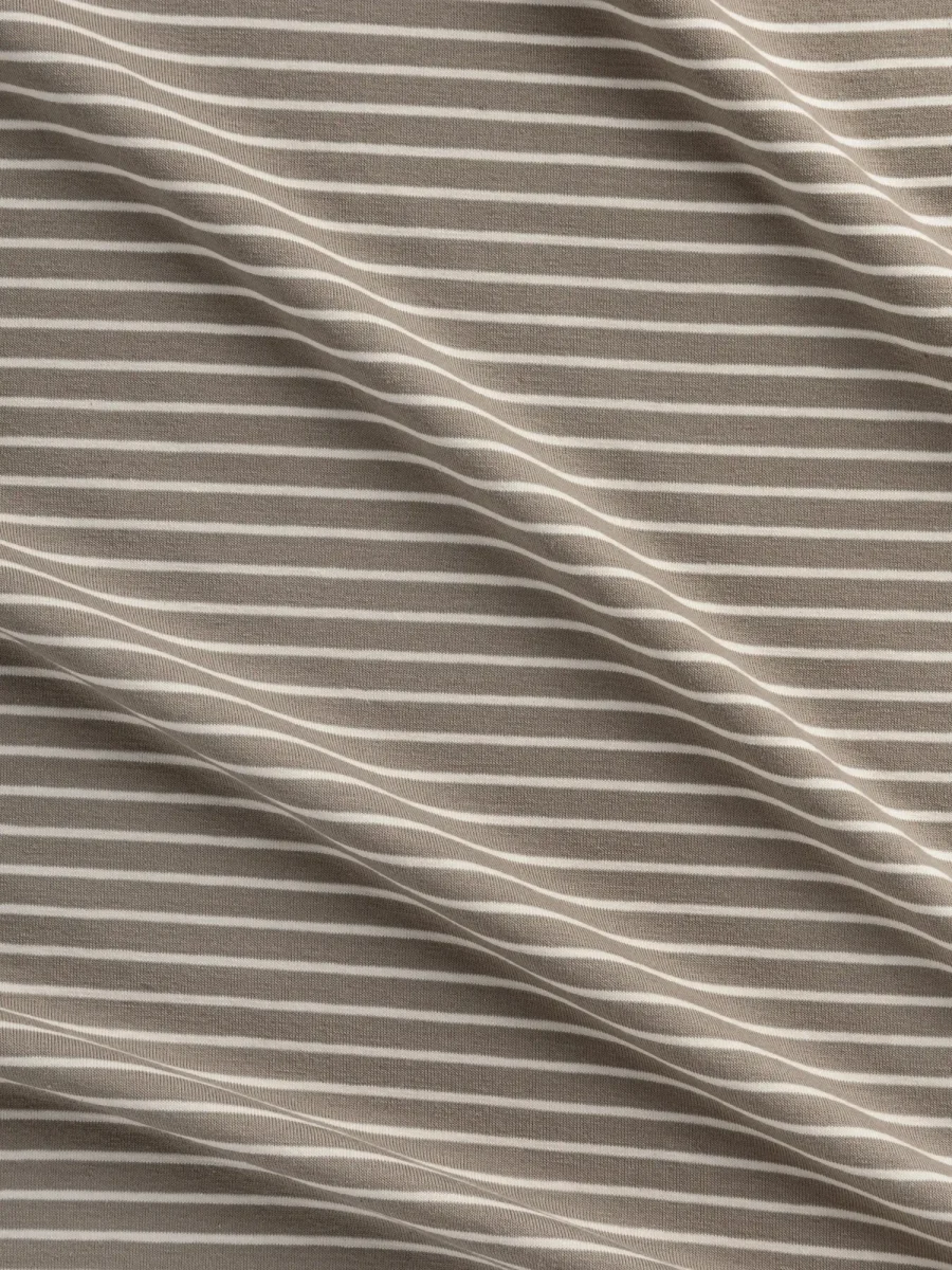 Striped Stretch Jersey Deadstock - Tan + Cream – Image 2