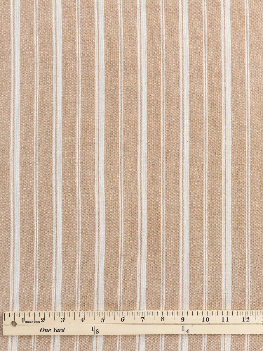 Striped Textured Eco Cotton Blend - Cream + Brown – Image 5