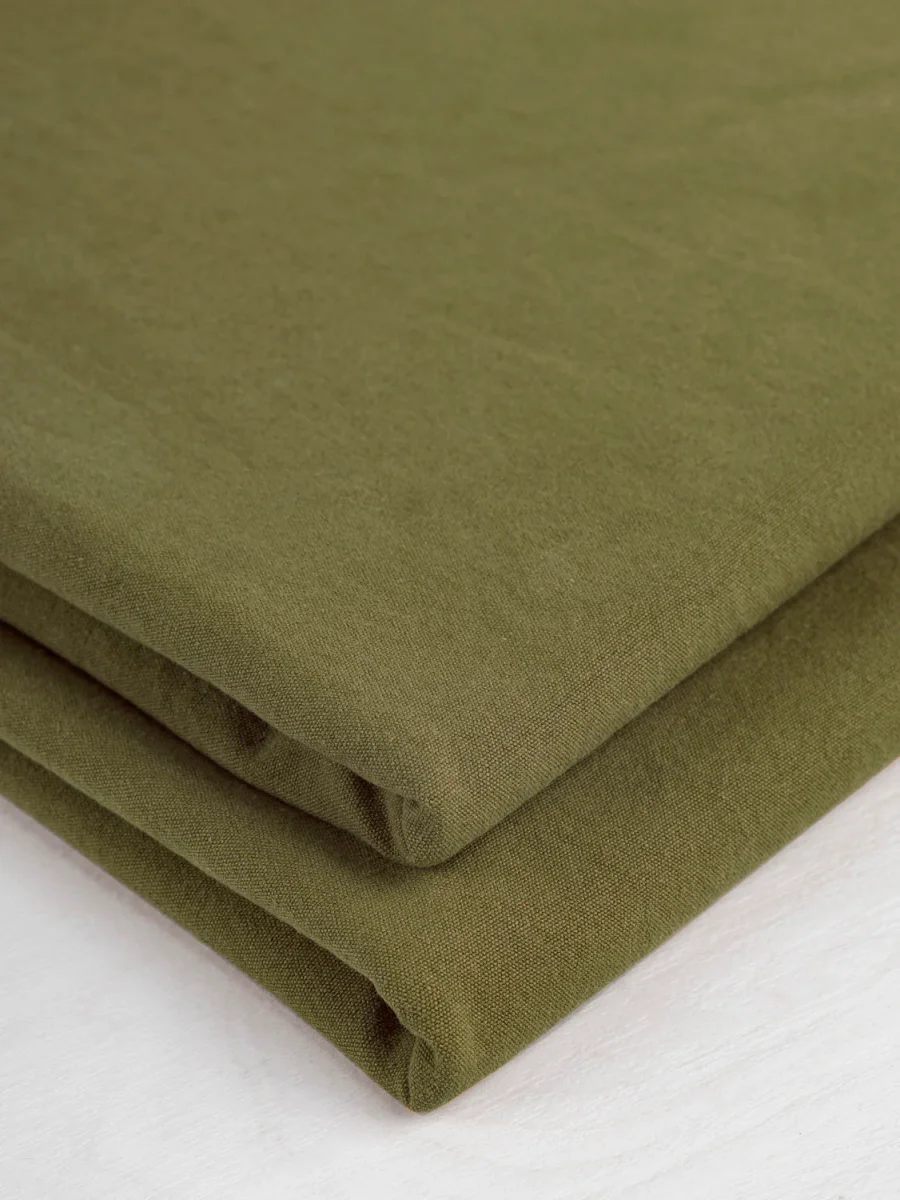 Substantial Organic Cotton Broadcloth - Olive – Image 4