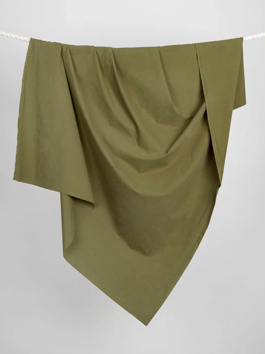 Substantial Organic Cotton Broadcloth - Olive - Swatch – Image 2