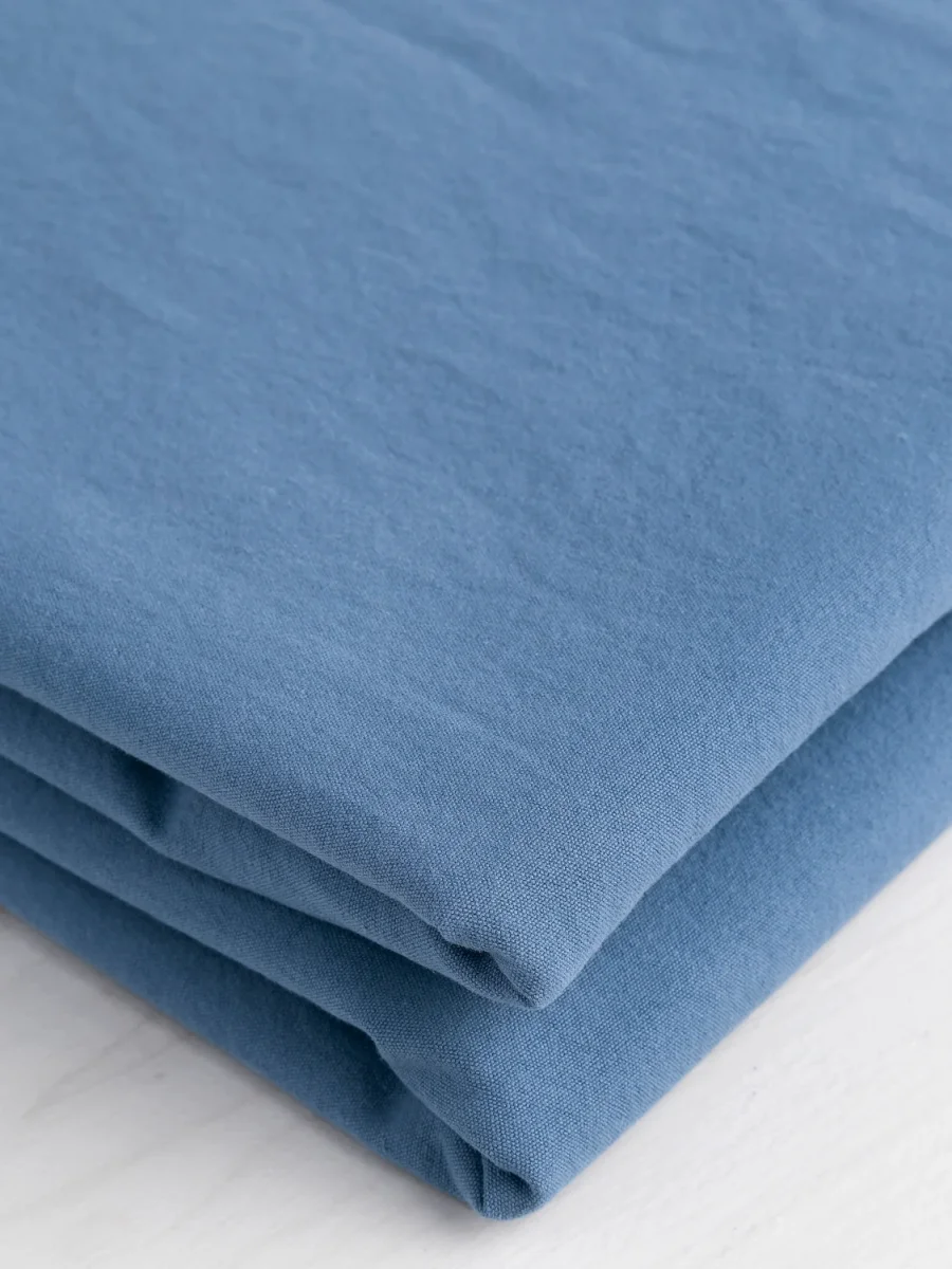Substantial Organic Cotton Broadcloth - Steel Blue - Swatch – Image 4