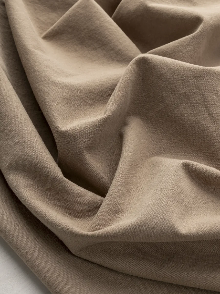 Substantial Organic Cotton Broadcloth - Tan - Swatch – Image 2