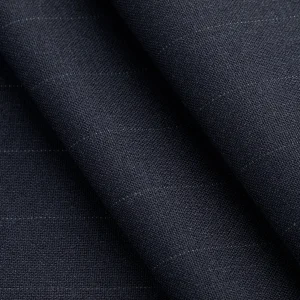 Subtle Pinstripe Italian Wool Suiting Deadstock - Navy + White