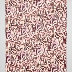 Swirl Scene Print Viscose Knit - Brown + Cream - Swatch