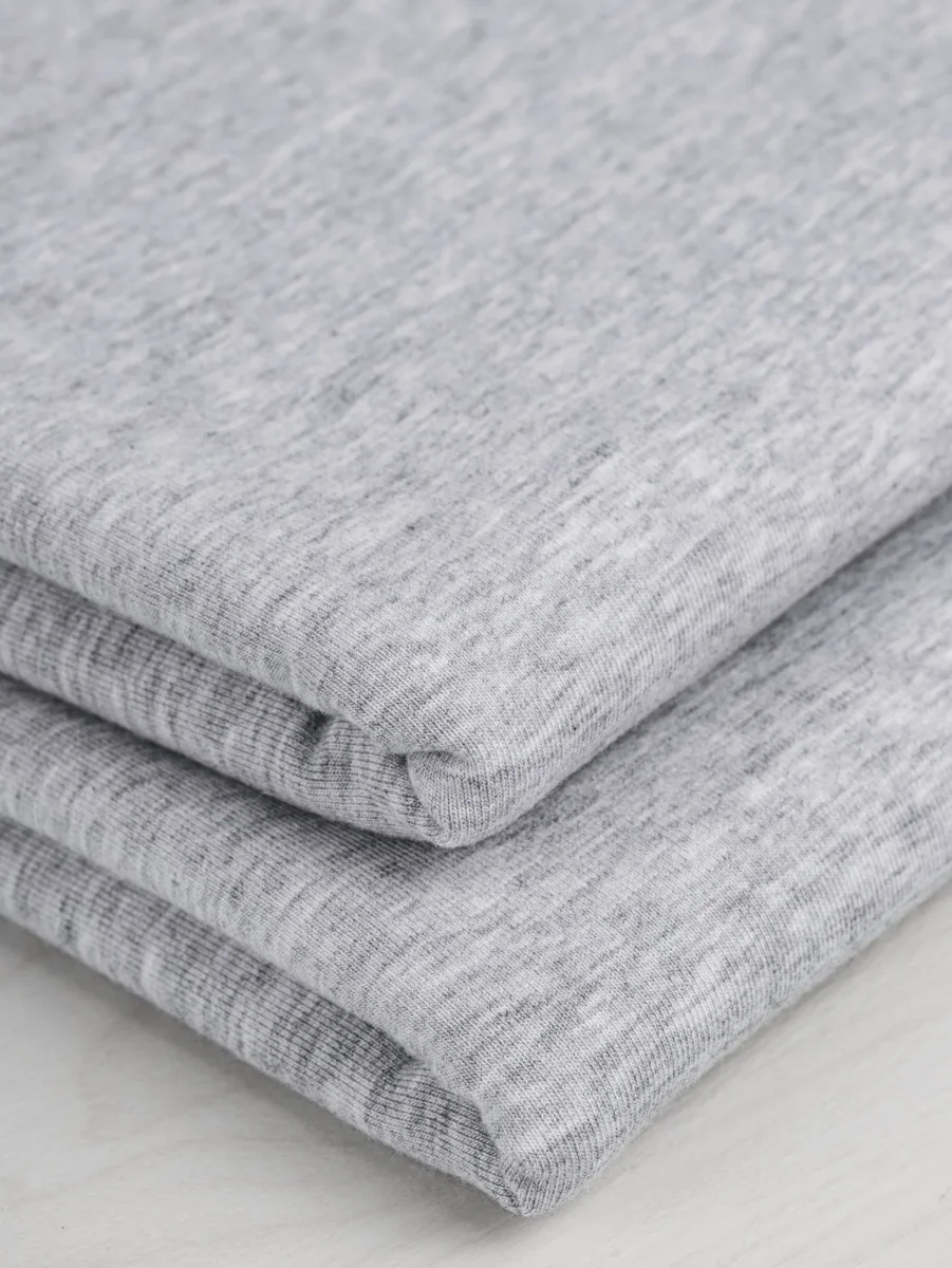 Tencel Lyocell Organic Cotton Stretch French Terry - Heather Grey – Image 4