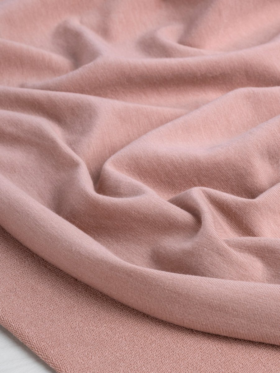 Tencel Lyocell Organic Cotton Stretch French Terry - Misty Rose – Image 2