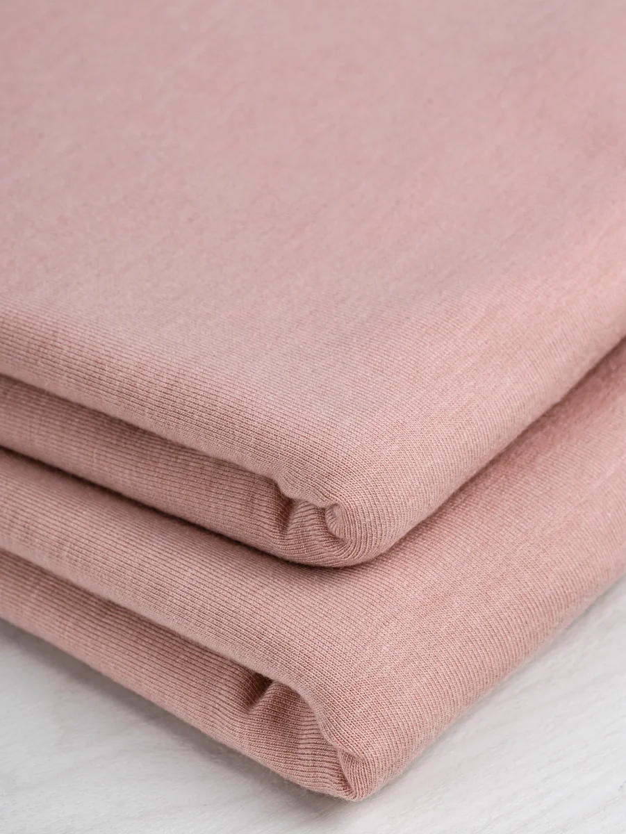 Tencel Lyocell Organic Cotton Stretch French Terry - Misty Rose – Image 4