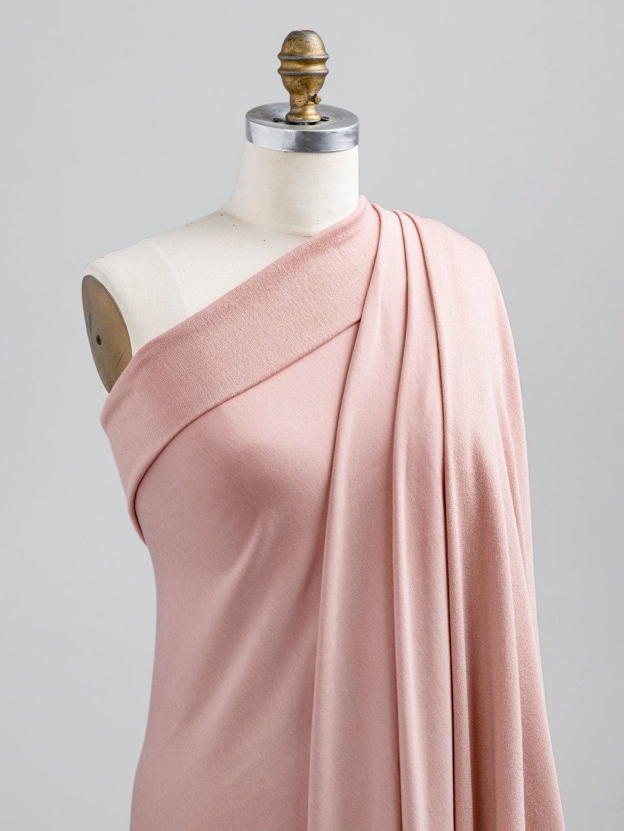 Tencel Lyocell Organic Cotton Stretch French Terry - Misty Rose – Image 3