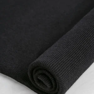 Tencel Lyocell Organic Cotton Tubular Rib Knit - Black