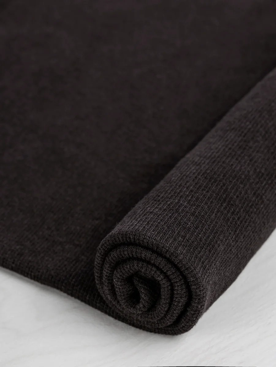 Tencel Lyocell Organic Cotton Tubular Rib Knit - Dark Coffee – Image 2