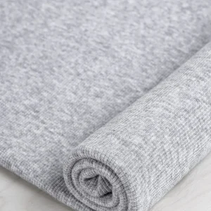 Tencel Lyocell Organic Cotton Tubular Rib Knit - Heather Grey