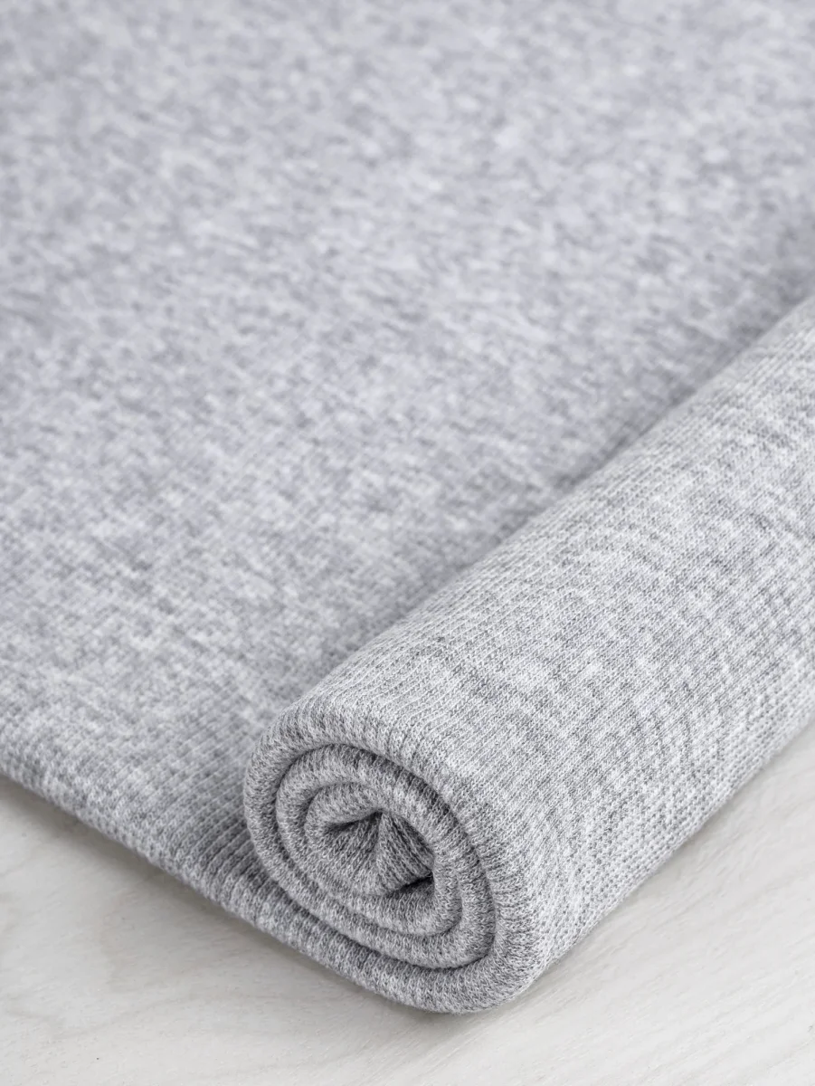 Tencel Lyocell Organic Cotton Tubular Rib Knit - Heather Grey – Image 2