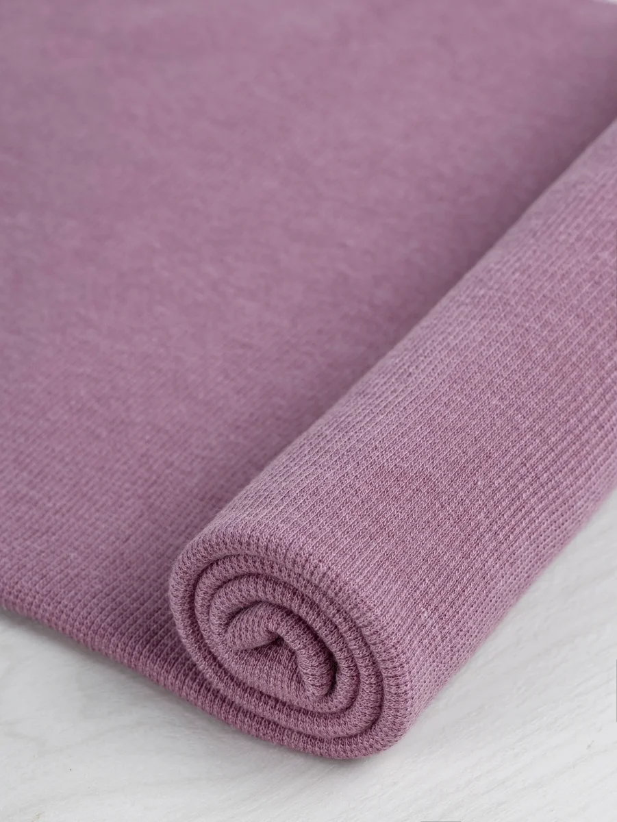 Tencel Lyocell Organic Cotton Tubular Rib Knit - Light Mauve – Image 2
