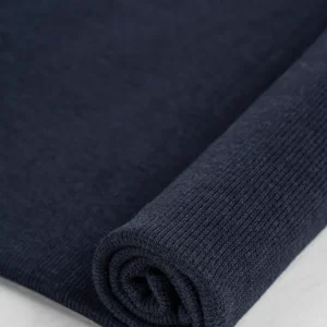 Tencel Lyocell Organic Cotton Tubular Rib Knit - Navy