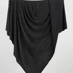 Textured Viscose Linen  - Black - Swatch