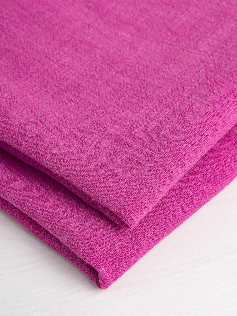Textured Viscose Linen - Magenta - Swatch – Image 4