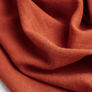 Textured Viscose Linen - Rust