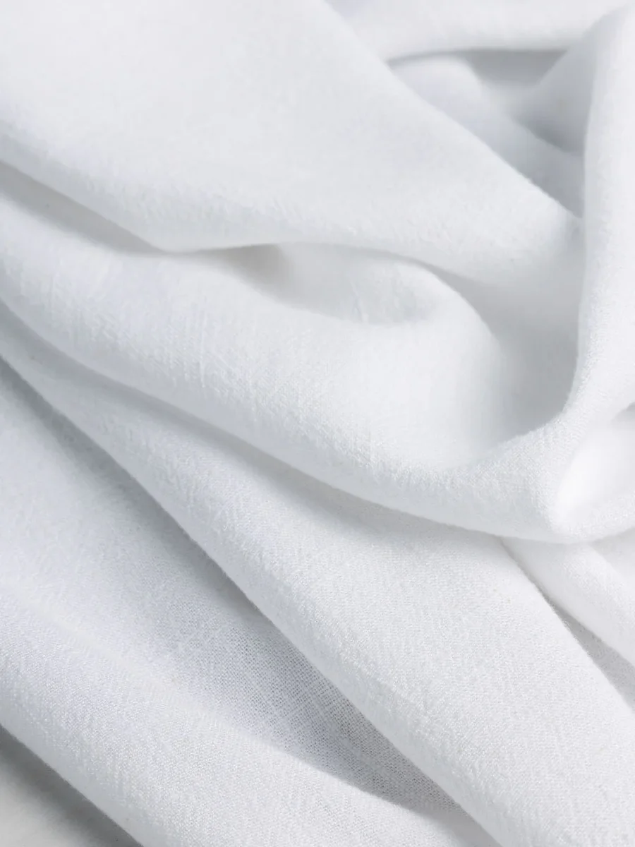 Textured Viscose Linen - White – Image 2