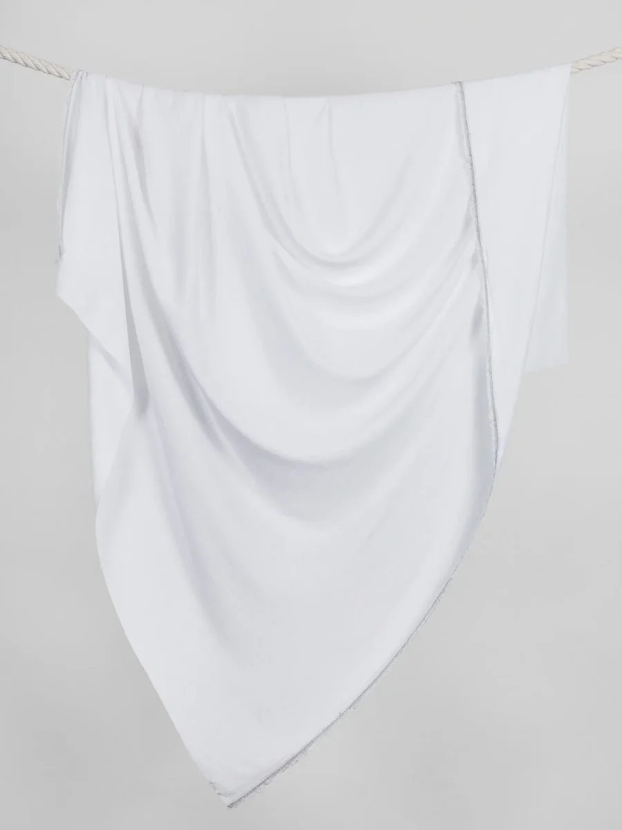 Textured Viscose Linen - White – Image 4